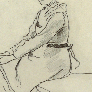 Drawing, Girl Seated on a Step, August 20, 1879