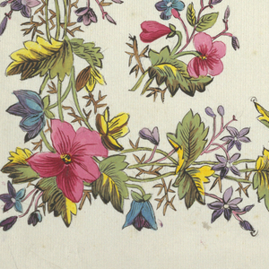 Drawing, Floral design for printed textile, 1800–1818