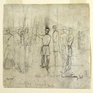 Drawing
Drawing, Colonel William Dwight, Jr. Inspecting His Regiment, 1862