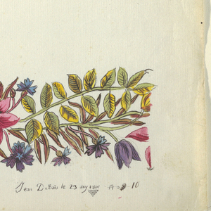 Drawing, Floral design for printed textile, 1800–1818