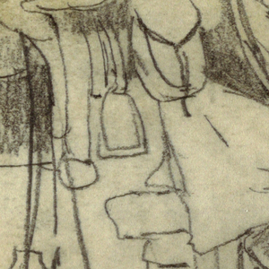Drawing, Before an Army Hut, 1862