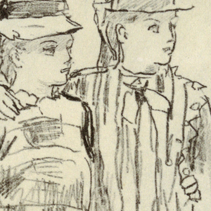 Drawing, Two Girls, 1879