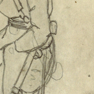 Drawing, Soldier with Sword and Pipe, 1862