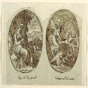 Drawing, Pales, Triptolemus, Decoration for a Vault, Sala dei Legislatori, Palazzo Conti-Sinibaldi, 1787–1802