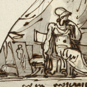 Drawing, Design for a Lunette with Allegory of Sculpture, 1812–13
