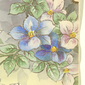 Drawing, Plate design with colored flowers, 1880–1910