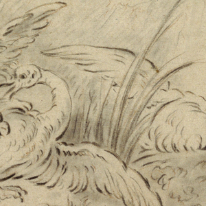 Drawing, Project for a Tapestry Screen with a Hawk Attacking a Wading Bird, 1730