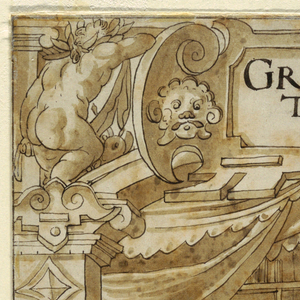 Drawing, Design for a Stained Glass Window: Grammatica, 1606