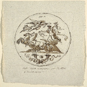 Drawing, Triumph of Peace, Roundel, for the Aldini Villa at Montmorency, 1813