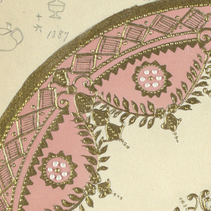 Drawing, Design for plate in rose and gold, 1880–1910