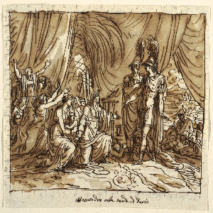 Drawing, Ceiling Design, Alexander and the Family of Darius, the Clemency of Alexander, Sala di Alessandro, Palazzo Naldi, Faenza, 1803