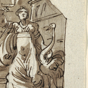 Drawing, Four Allegories of Virtue, Villa Aldini, Montmorency, France, 1813