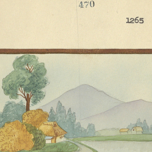 Drawing, Design for box with landscape and cottage, 1880–1910