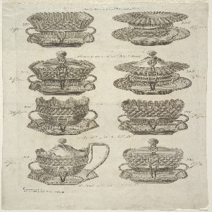 Print, Silver salts, mustard pots, ca. 1800