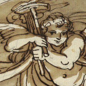 Drawing, Winter, Lunette for Ceiling of Sala Ottagonale, Palazzo Milzetti, Faenza, 1804–05