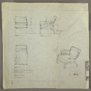 Drawing, Armchair, Upholstered