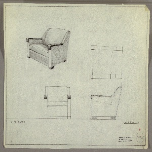 Drawing, Armchair, Upholstered, September 30, 1933