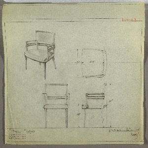 Drawing, Armchair, Upholstered