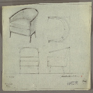 Drawing, Tubchair, Upholstered
