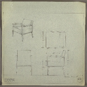 Drawing, Armchair, Upholstered