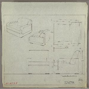 Drawing, Armchair, Upholstered, June 11, 1935