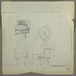 Drawing, Tubchair, Upholstered