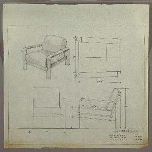 Drawing, Armchair, Upholstered