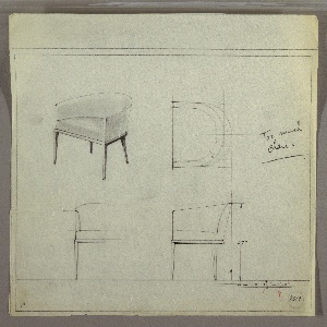 Drawing, Tubchair, Upholstered
