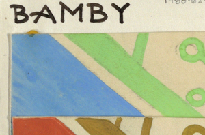 Drawing, Bamby: blue, greens, white, 1925