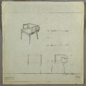 Drawing, Armchair, Upholstered