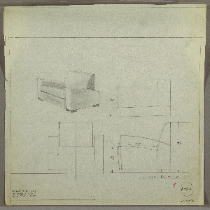 Drawing, Armchair, Upholstered