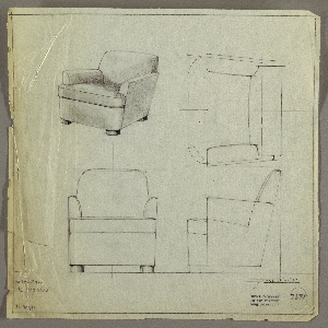 Drawing, Armchair, Upholstered, September 30, 1933