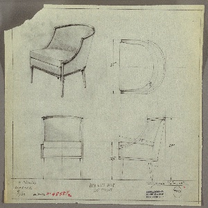 Drawing, Armchair, Upholstered, September 30, 1933