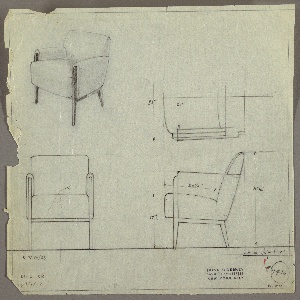 Drawing, Armchair, Upholstered, September 30, 1933