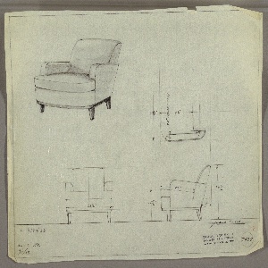 Drawing, Armchair, Upholstered, September 30, 1933