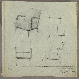 Drawing, Armchair, Upholstered, September 30, 1933