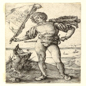 Print, The Standard Bearer, before 1500
