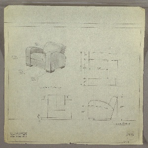 Drawing, George C. and Eleanor Hutton Rand Apartment: Armchair, Upholstered, ca. 1932–34