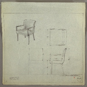 Drawing, Armchair, Upholstered
