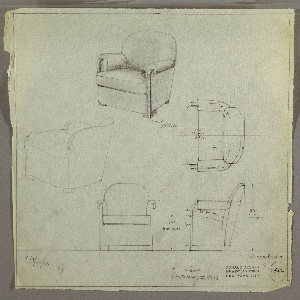 Drawing, Armchair, Upholstered, September 30, 1933