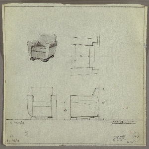 Drawing, Armchair, Upholstered, September 30, 1933