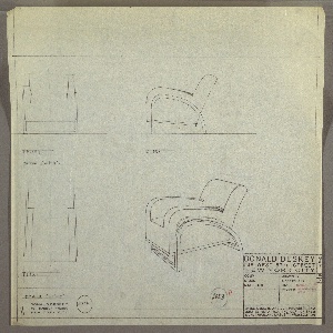 Drawing, Armchair, Upholstered