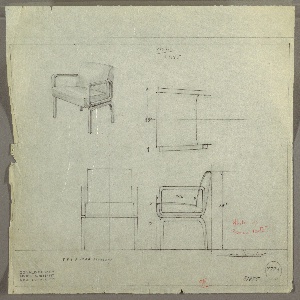 Drawing, Armchair, Upholstered