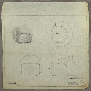 Drawing, Tubchair, Upholstered