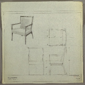 Drawing, Armchair, Upholstered