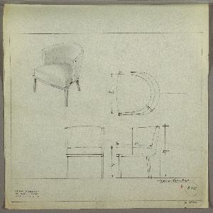 Drawing, Tubchair, Upholstered