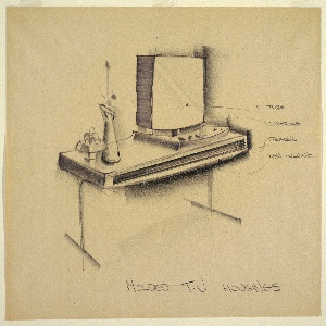 Drawing, Design for Molded Televis, ca. 1962