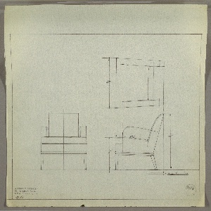 Drawing, Armchair, Upholstered