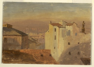 Drawing, Rooftops, Rome, Italy