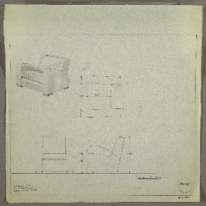 Drawing, Armchair, Upholstered